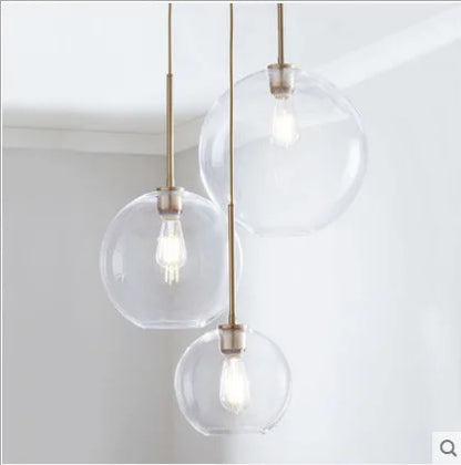 Modern Nordic living room bedroom bedside bar dining room glass Hanging lamp light luxury glass ball pendant lamp