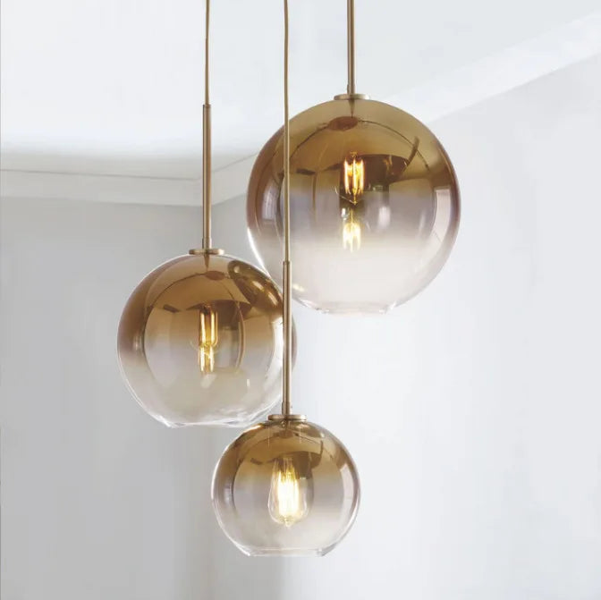 Modern Nordic living room bedroom bedside bar dining room glass Hanging lamp light luxury glass ball pendant lamp