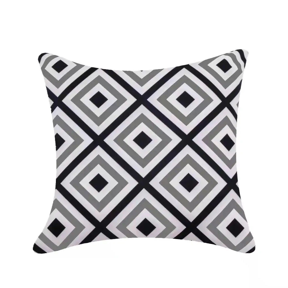 Geometric Outdoor Throw Pillow Covers Decorative Twill Waterproof Cushion Cover Modern Home Pillow Case for Sofa Patio Garden