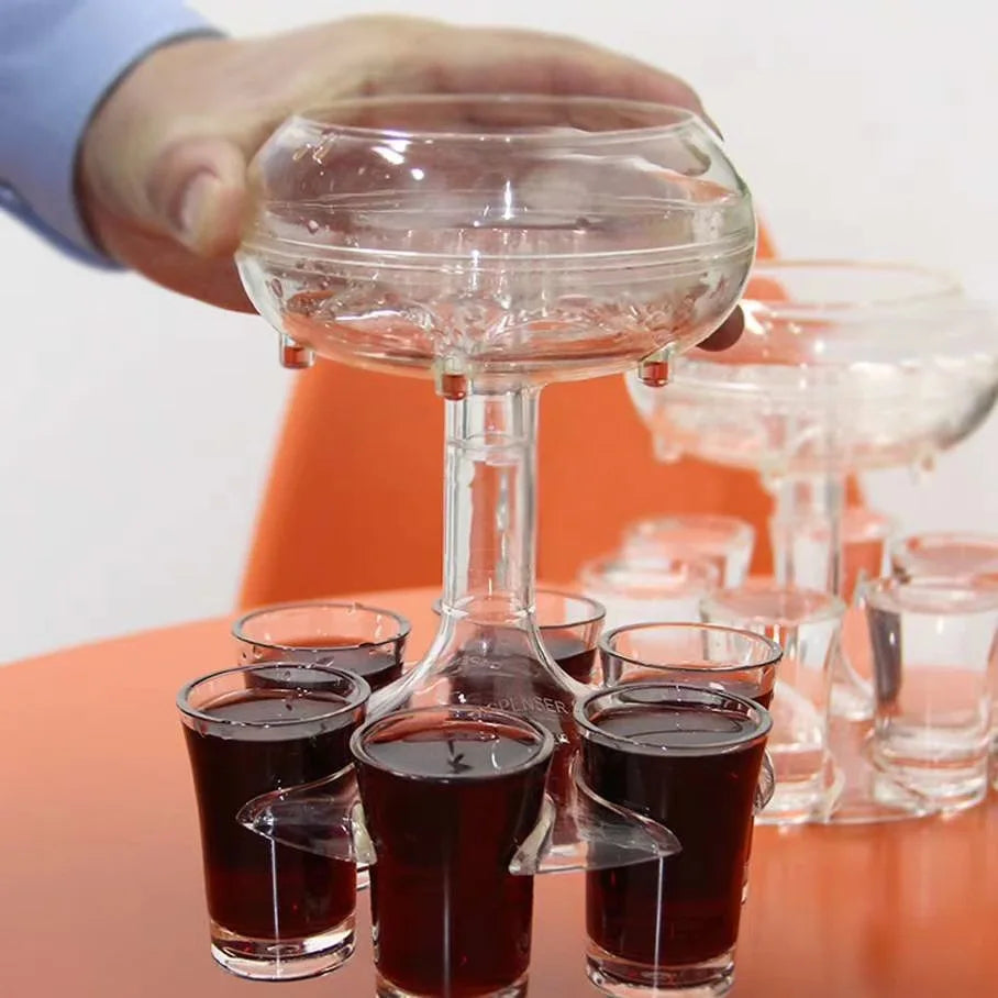 Party Bar Drinking Tool Drink Beer Liquor Dispenser 6 Whisky Beverage Dispenser and Holder Wine Glass Party Pour Wine Artifact