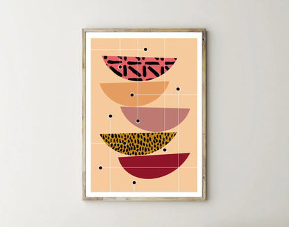 Wall Art Light Gray White Black Red Wall Decoration | Scandi Poster Gallery Wall Minimal Artwork
