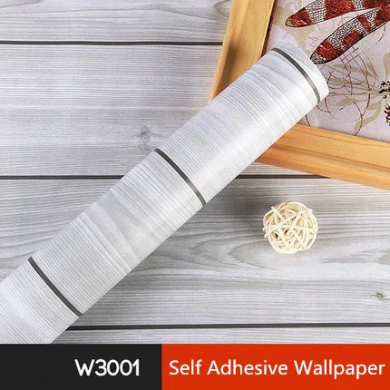5M /10M Wood Grain Self Adhesive Wallpaper Waterproof PVC Vinyl Kitchen Wardrobe Cabinet Furniture Renovation Door Wall Sticker