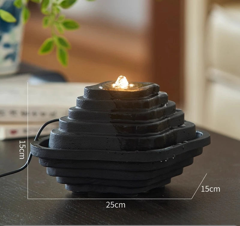 Indoor Landscape Tea Room Fountain Ornament Circulating Water Light Luxury High-end Living Room Hotel Shop Opening Gift
