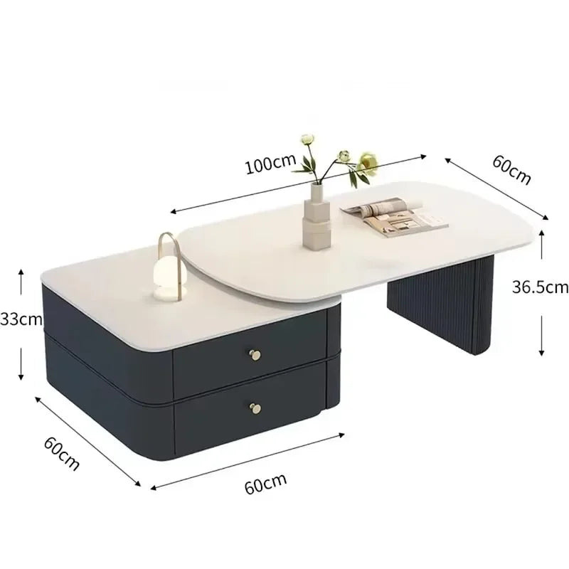Round Trendy Coffee Table Living Room Originality Nordic Retro Style Coffee Tables Storage Oval Kaffee Tische Home Furniture