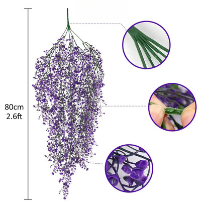 1pc Artificial Hanging Wisteria Flowers - UV Resistant Faux Plants for Home,  Parties - Versatile Indoor & Outdoor Decorations