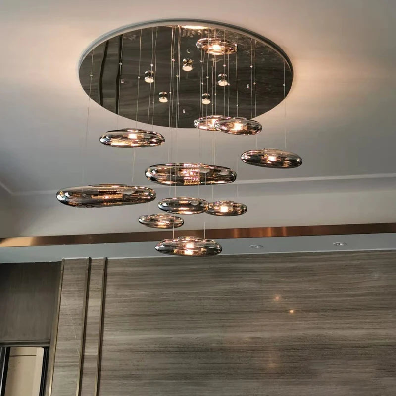 Italian Minimalist Design Living Room Hanging Water Drop Lamp Modern Creative Bedroom Decoration Exhibition Hall Chandelier