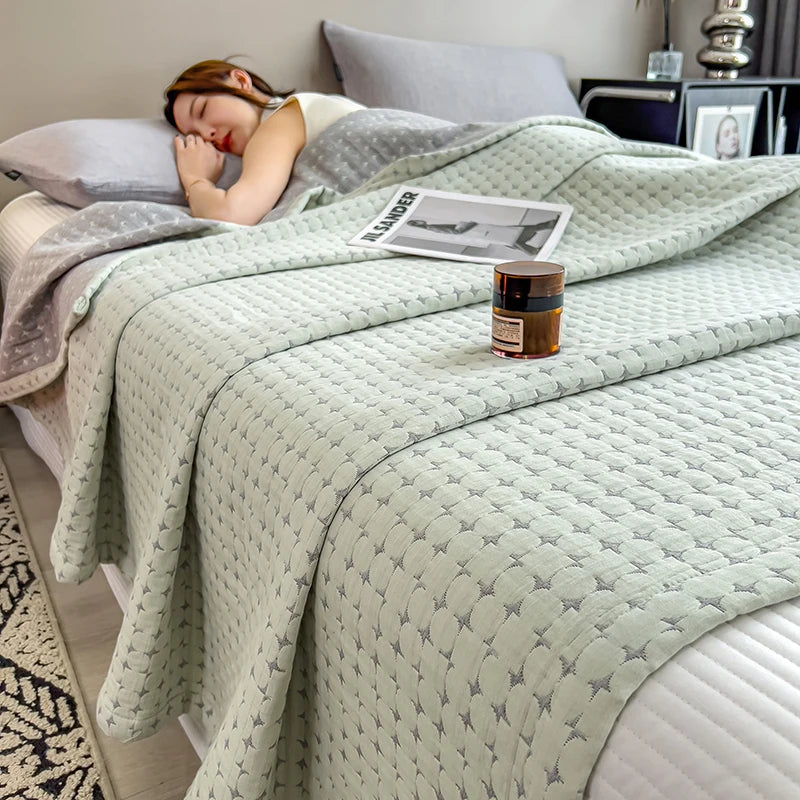 100% Cotton Blanket for Bed Breathable Lightweight Throws Blanket Soft Cozy Home Decoration Large Bed Cover Boho Towel Blankets