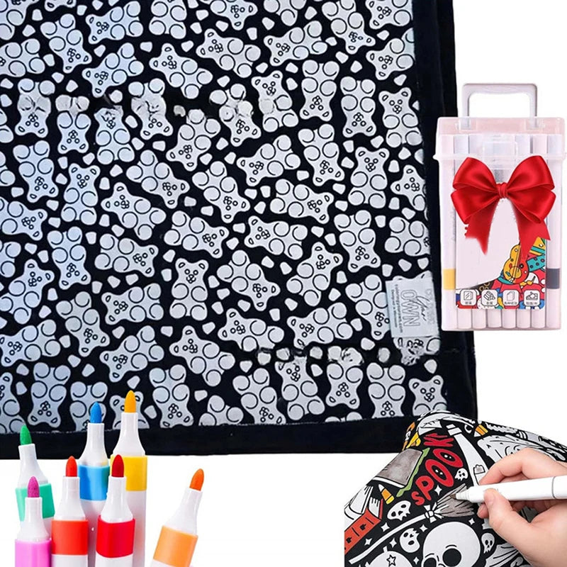 DIY Coloring Washable Fleece Throw Blanket, a Soft and Cozy Art Project Suitable for Both Kids and Adults