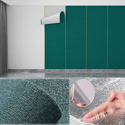 3D Wall Panel Linen Texture Peel-and-Stick Waterproof Wallpaper Home Decor Living Room House Bathroom Decoration Brick Sticker