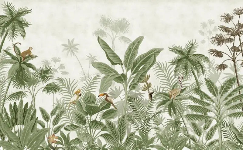 Custom 3D Tropical Rainforest Wallpaper Mural Animals Monkey Wallpapers for Living Room Background Wall paper home decor Sticker