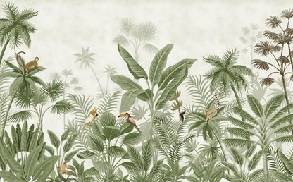 Custom 3D Tropical Rainforest Wallpaper Mural Animals Monkey Wallpapers for Living Room Background Wall paper home decor Sticker