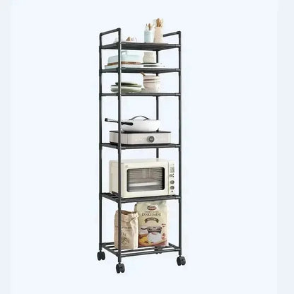 Kitchen multi-layer removable storage cart, floor-to-ceiling storage rack, household storage rack fridge organizer dish rack