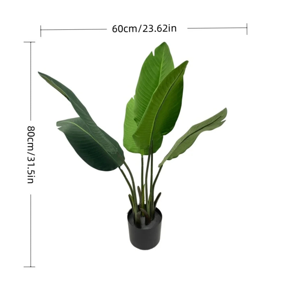 Live Natural Artificial Bird of Paradise Plant Bonsai Banana Tree Fake Leaf Trunk Indoor Outdoor Hotels Decor Greenery