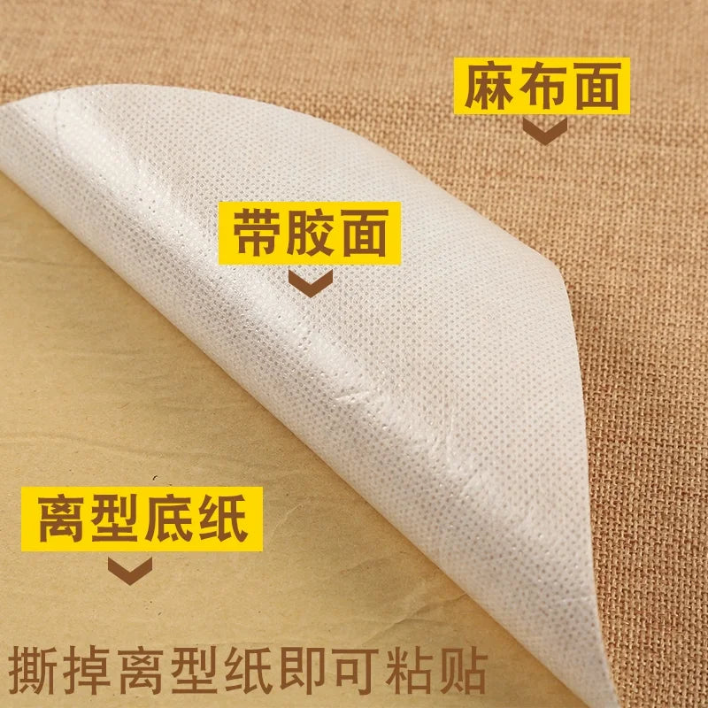 New Grasscloth Linen Wallpaper Peel and Stick Removable Embossed Wall Sticker Self Adhesive Room Wall Decoration
