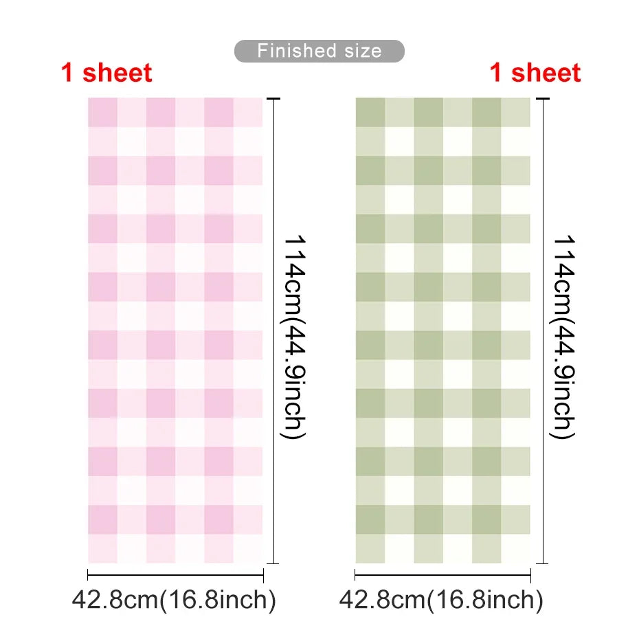 Pastel Checkered Pink & Green Wallpaper Nursery Child Art Decal Kids Room Bedroom Living Home Decor Waterproof Peel and Stick