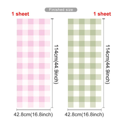 Pastel Checkered Pink & Green Wallpaper Nursery Child Art Decal Kids Room Bedroom Living Home Decor Waterproof Peel and Stick