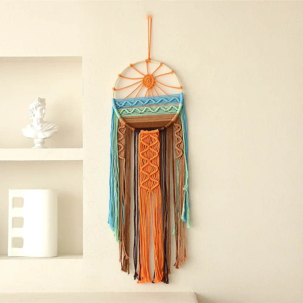 Boho Macrame Wall Hanging Handmade Tapestry Woven Wall Decor Bohemian Home Bedroom Living Room Decoration