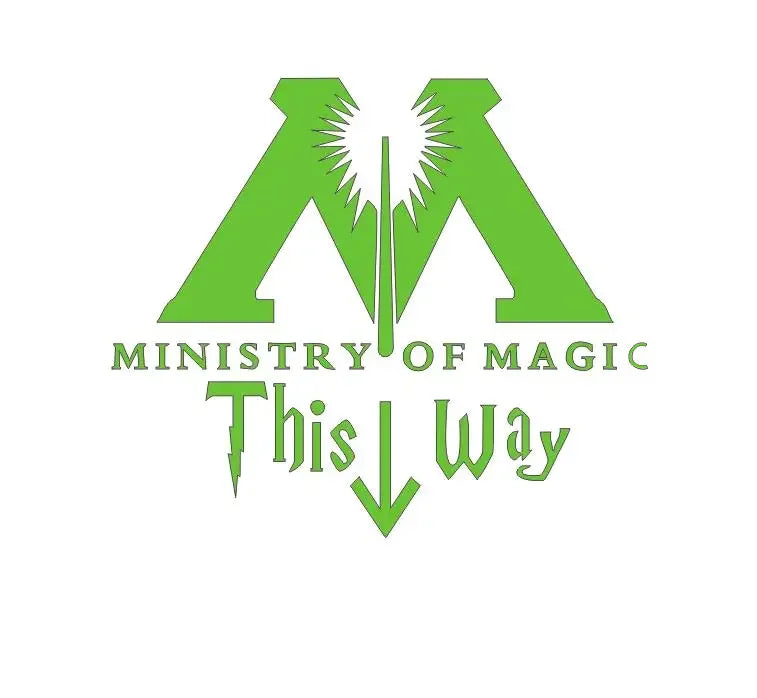 Bathroom Toilet Wall Stickers MINISTRY OF MAGIC THIS WAY Washroom Art Mural Home Decor Waterproof Wallpaper Vinyl Wall Decals