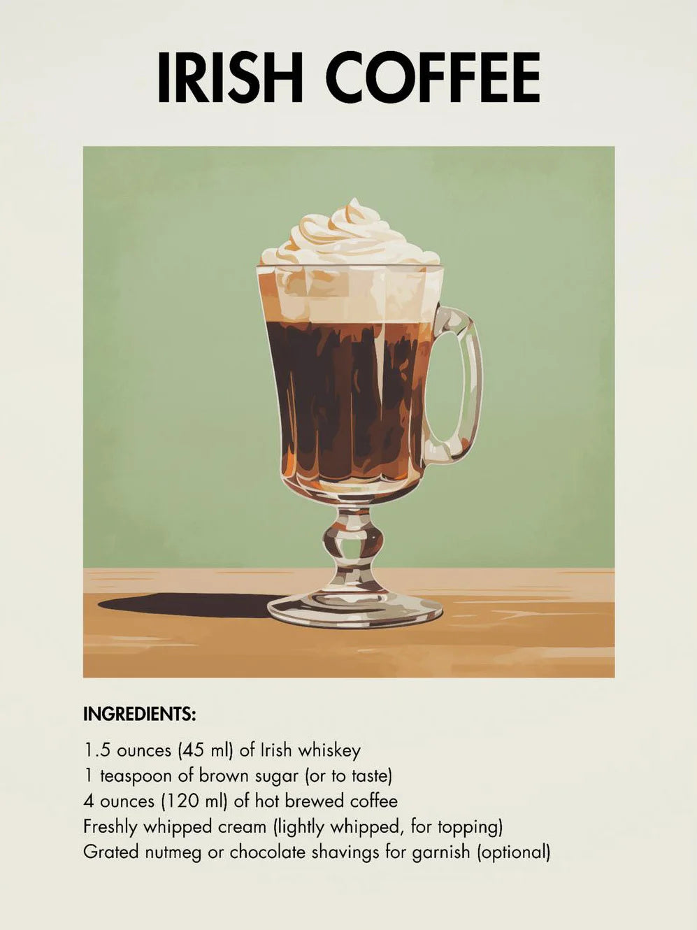 Classic Simple Bar Drinks Liquor Cocktail Bartending Recipe Poster Canvas Art Painting Prints Home Room Bar Wall Decoration