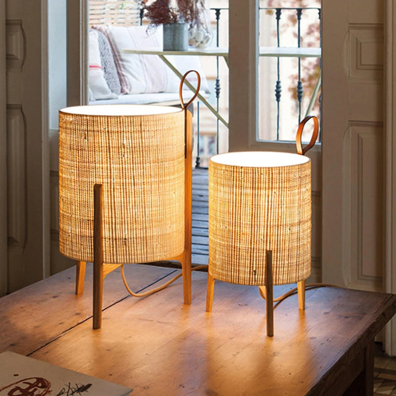 Modern Wooden Desk Lights Japanese Floor Lamps for bedroom Home Decoration Living Room Living Room Hotel Fabric Table Lamp
