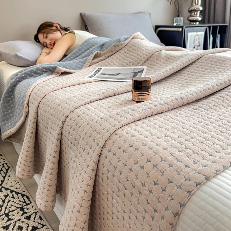 100% Cotton Blanket for Bed Breathable Lightweight Throws Blanket Soft Cozy Home Decoration Large Bed Cover Boho Towel Blankets