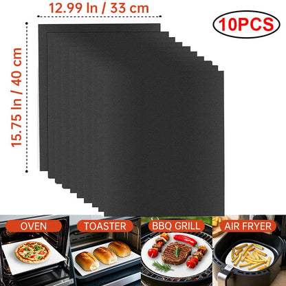 BBQ Grill Mat Non-stick Reusable Heat Resistant Extra Thick Pad Oven Liners Baking Mats Easy Clean Kitchen Outdoor Barbecue Tool