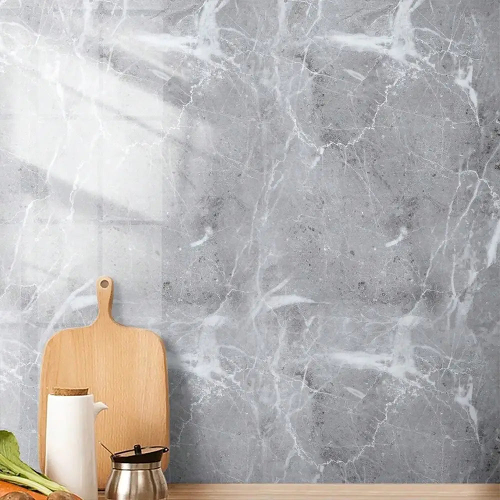 Marble Pattern Wallpaper, Self Adhesive Wall Sticker, Waterproof & Oil-proof Wall Decal, Wall Decor for Home Kitchen Living Room