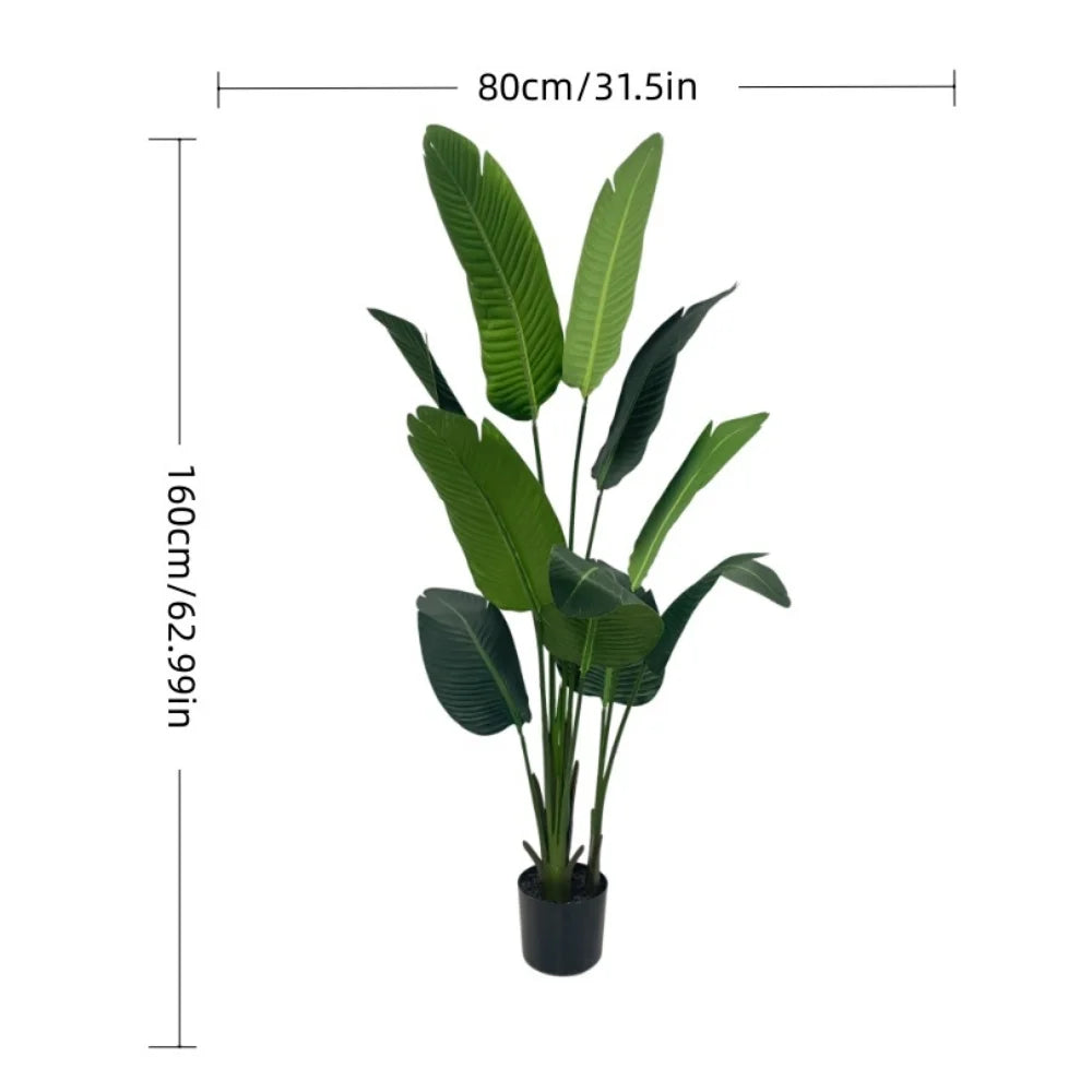 Live Natural Artificial Bird of Paradise Plant Bonsai Banana Tree Fake Leaf Trunk Indoor Outdoor Hotels Decor Greenery