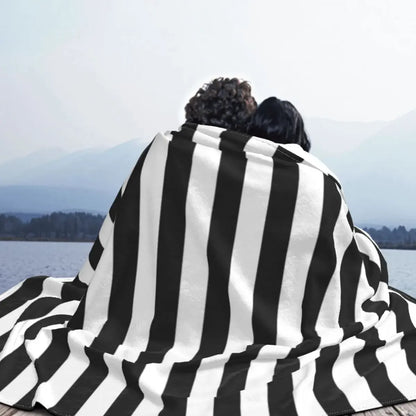 black white stripes Throw Blanket blankets and throws halloween