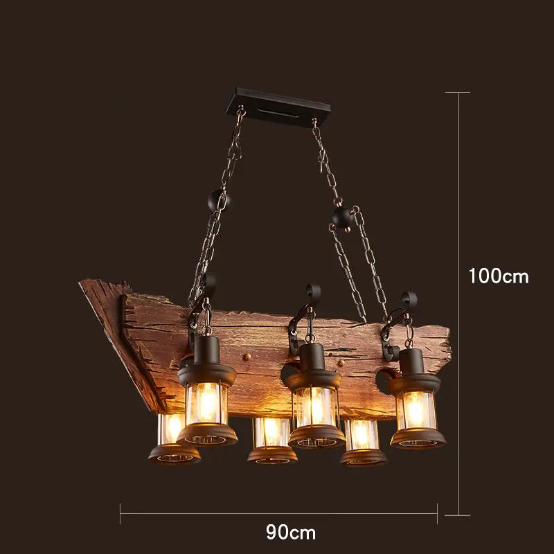 Rustic Lamp Coffee Bedroom Dining room Industrial Decor loft chandeliers Solid Retro Wood lamp suspension luminaire industrial