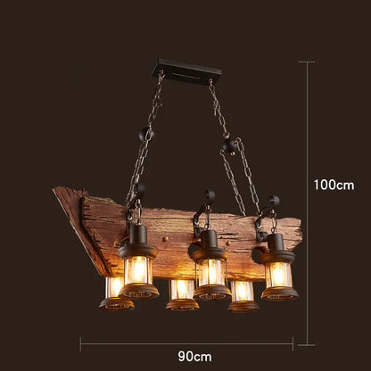 Rustic Lamp Coffee Bedroom Dining room Industrial Decor loft chandeliers Solid Retro Wood lamp suspension luminaire industrial