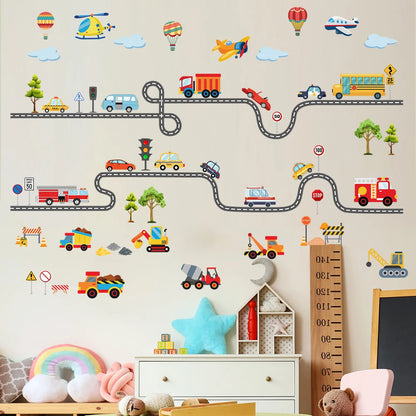Mobile Car Wall Stickers Wallpaper Murals Watercolor Stickers Children's Room Home Decoration