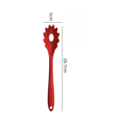 Silicone Pasta Noodle Colander Long Handle Spaghetti Spoon Noodle Scoop Colander Slot Spoon Nylon Drain Strainer Kitchen Gadget