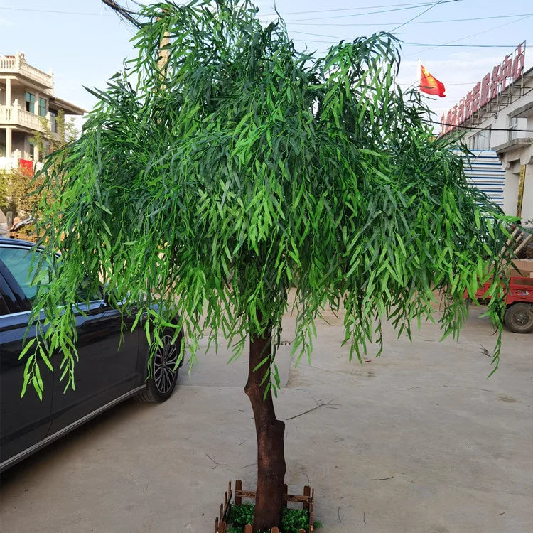 Custom Large Faux Green Weeping Willow Tree Artificial Silk Plant for Indoor Outdoor Home Garden Decoration