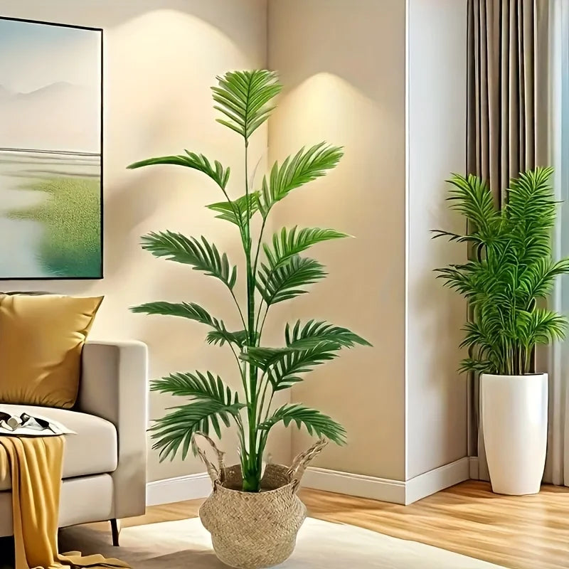 Large Artificial Palm Plant15Leaf - Perfect choice for home and office decoration，Indoor and outdoor use，Not including the basin