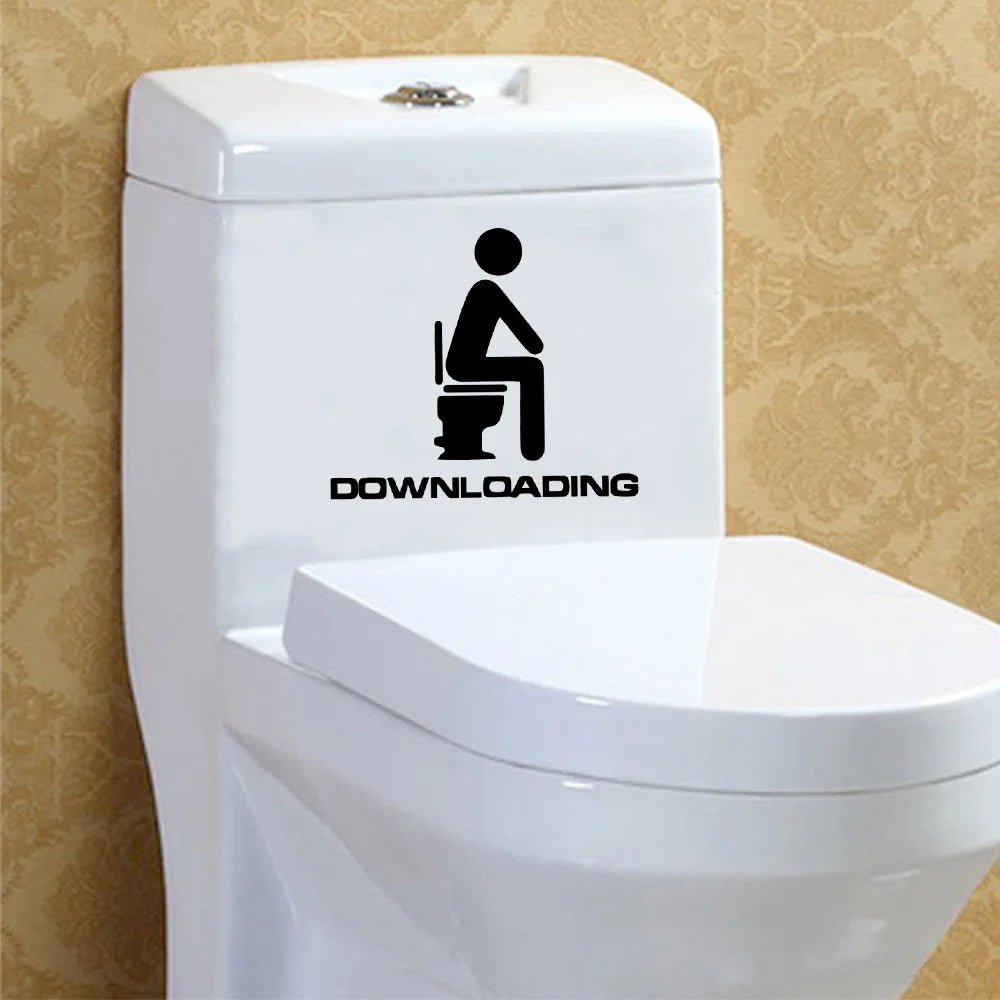 1 pc Cartoon Style Toilet and WC wallpaper Waterproof Wall Stickers Home Decor For washroom bathroom door Vinyl Art Decal