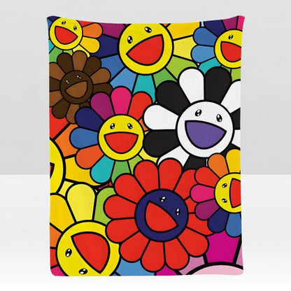 Artist T-Takashi M-Murakami Throw Soft Flannel Blanket for Bed Bedroom Sofa Picnic Throw Skin-friendly Breathable Gift Cover