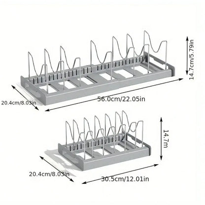 1pc Ultimate Kitchen Organizer Space-Saving Expandable Shelf With Pot Lid Holder Utensil Rack Pull-Out Drawer For Tidy Cooking