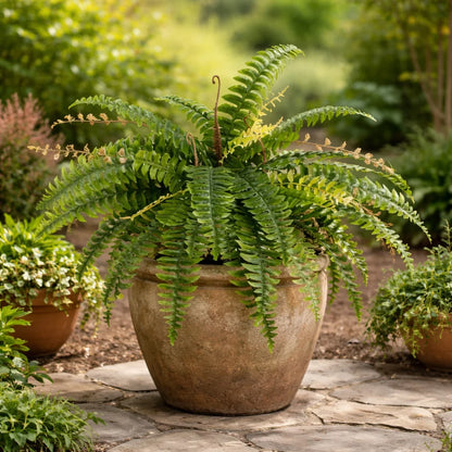 24.4'' Ferns Artificial Bush Plants Large Artificial Boston Ferns with 28 Fronds for Outdoors Garden Indoor Home Wall Decoration