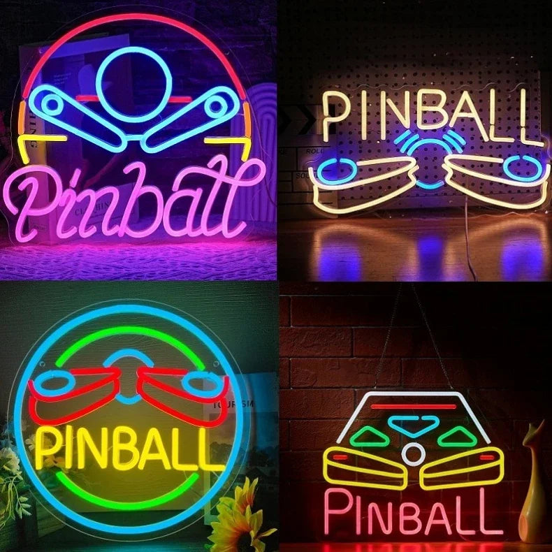 Pinball Neon Sign Craftsmanship Premium LED for Vivid Glow Ideal for Game Rooms Bars and Arcades The Decor.