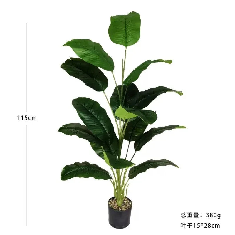 1pc 115cm Giant Artificial Plants Tree, No Pot Included, Realistic Full Lush Greenery Indoor Outdoor All-Season Decor for Home