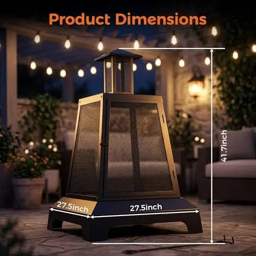 BALI OUTDO 28 inch Fire Pit Outdoor, Outdoor Wood Burning Fire Pit Large, Firts for Outside Patio, Garden, Backyard