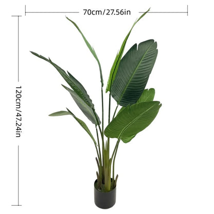 Live Natural Artificial Bird of Paradise Plant Bonsai Banana Tree Fake Leaf Trunk Indoor Outdoor Hotels Decor Greenery