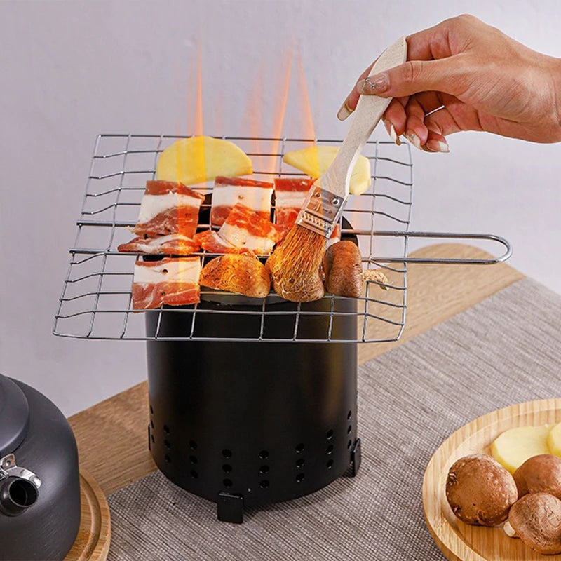 Portable Bonfire Stainless Steel Burner Heater Mini Fire Wood Stove Furnace Outdoor Camping BBQ Smokeless Fire Pit Brazier