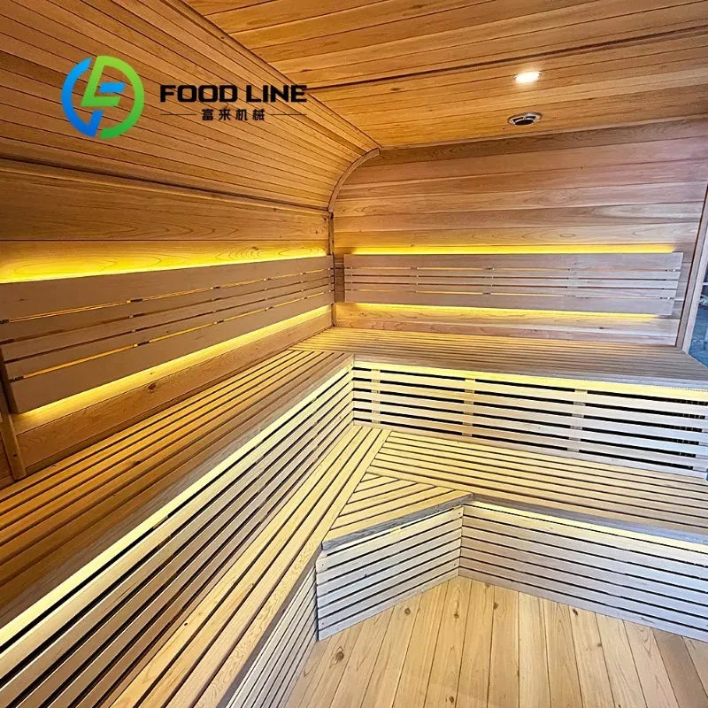 Courtyard Outdoor Sauna Room Retro Wooden Style Elegant Appearance Matching Villa Courtyard Garden And High Living Environment