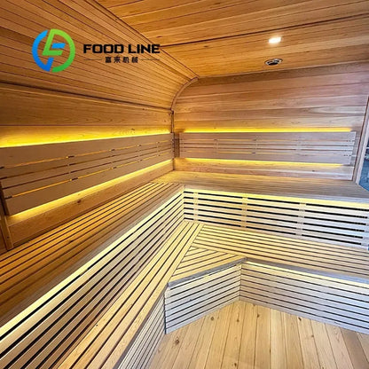 Courtyard Outdoor Sauna Room Retro Wooden Style Elegant Appearance Matching Villa Courtyard Garden And High Living Environment
