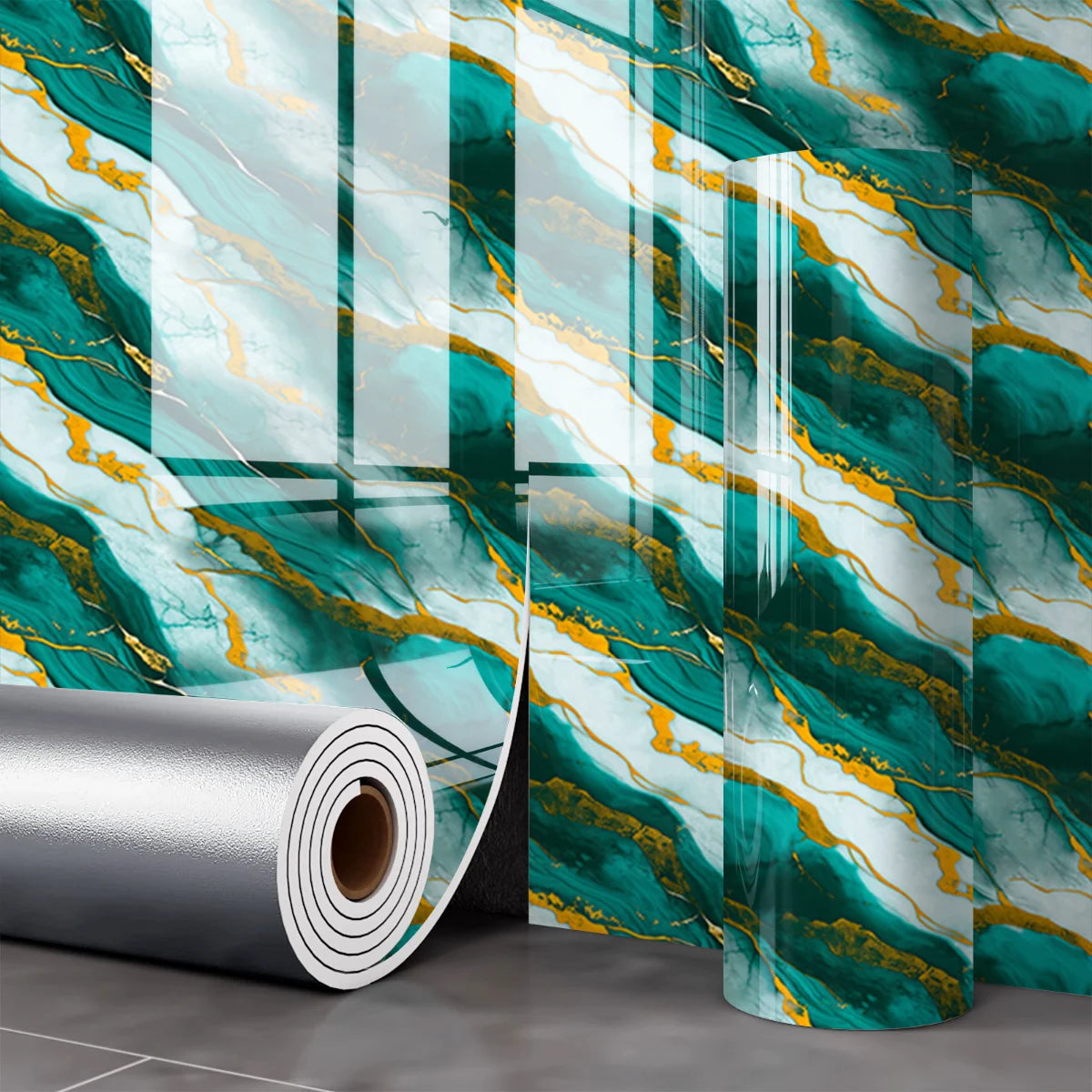 Peel and Stick Marble Effect Wallpaper Waterproof Gilded Material for Home Interior Upgrade and Kitchen TV Wall Decoration