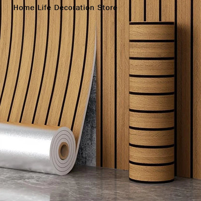 【H】Thick Brown Grid Peel And Stick Wallpaper Faux Plaid Design Waterproof And Moisture-Proof Ideal For Walls Ceilings Home Decor