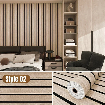3D Wall Sticker Panel Self-Adhesive Wood Grain Wallpaper Home Decor Peel and Stick Easy To DIY Suitable for Ceiling Living Room