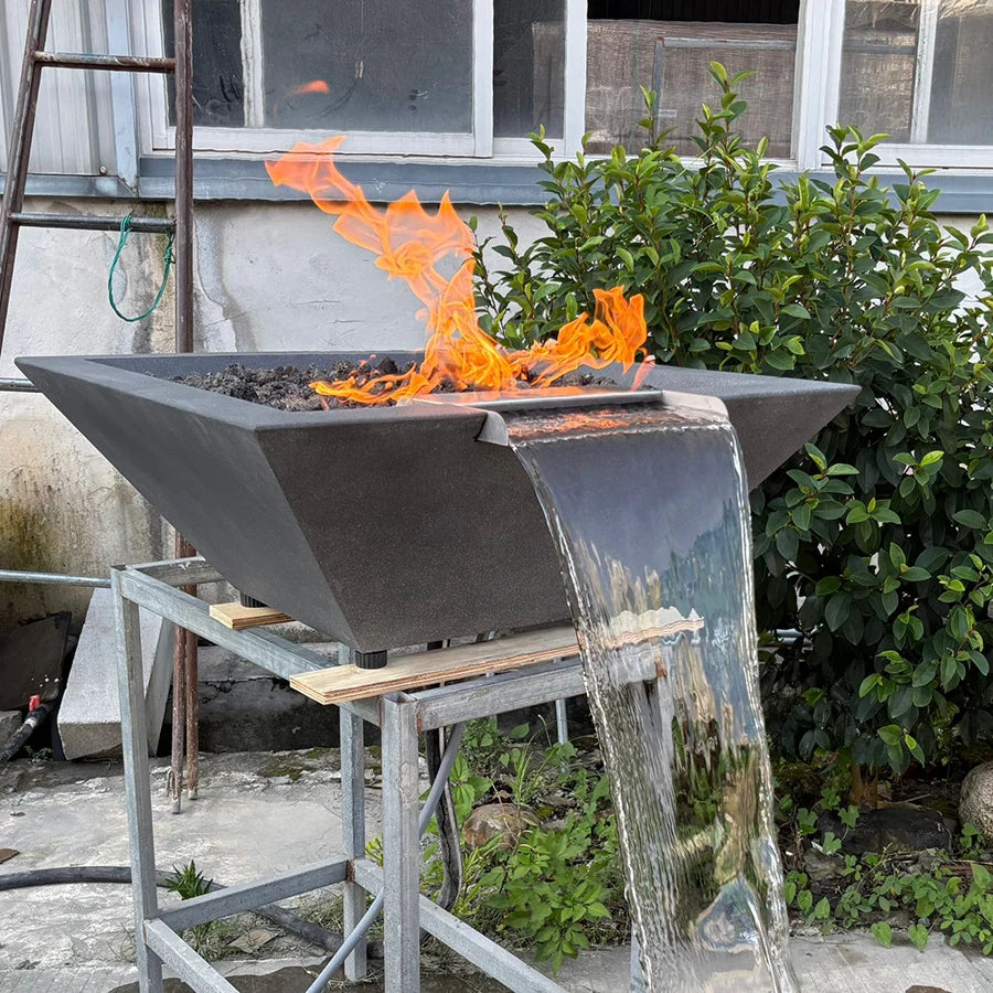 Fire and Water  Bowl  for  Luxury Swimming Pool Fire Pit Waterfall Pool Fire Bowl with Remote Control